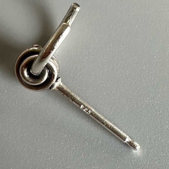 Sterling Silver Knot Simple Stud Earrings - Picture 6 of 8